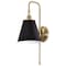 Nuvo Dover 1-Light Wall Sconce - Black with Vintage Brass 60/7445 - alternate 1